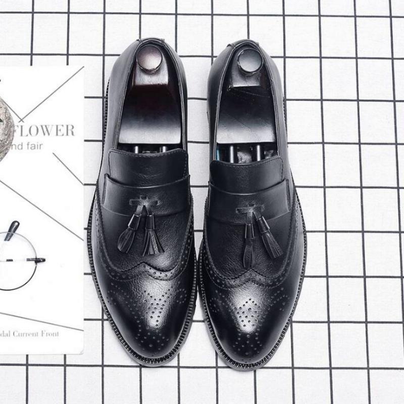 Men's Leather Loafers With Tassels