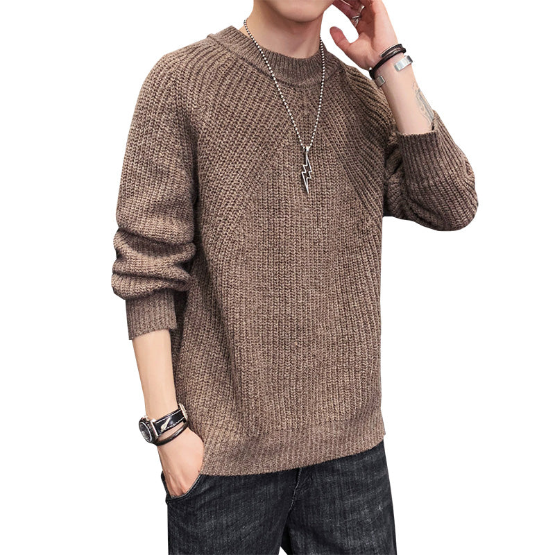 Men's Autumn/Winter Casual Polyester Knitted O-Neck Sweater