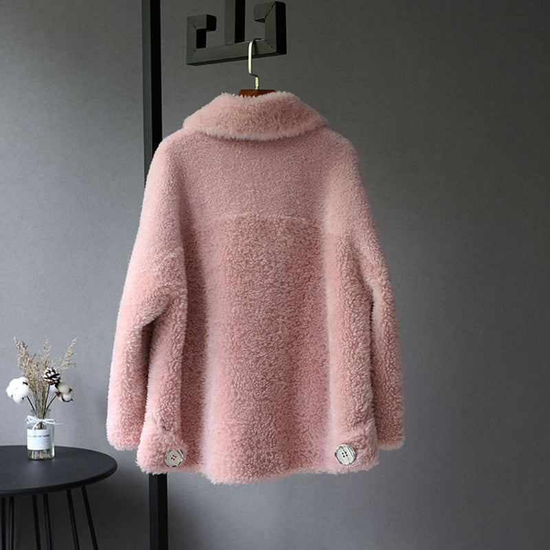 Women's Winter Casual Thick Buttoned Wool Coat