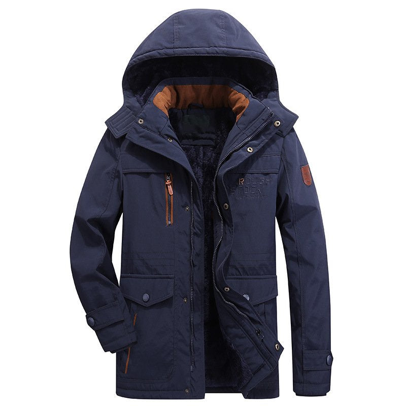 Men's Winter Casual Warm Padded Parka With Pockets