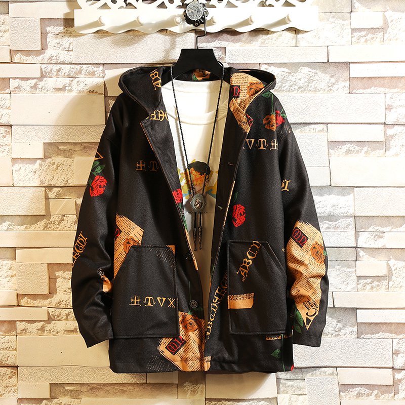 Men's Spring/Autumn Casual Long-Sleeved Jacket With Print