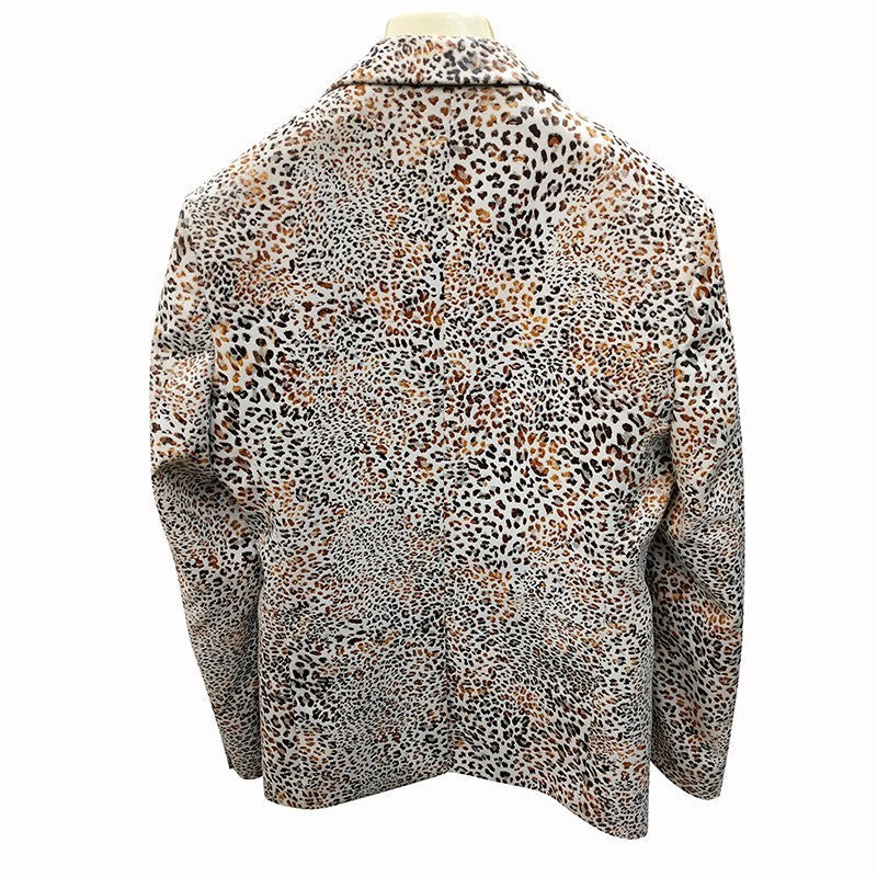Men's Spring Casual Single Breasted Blazer With Leopard Print