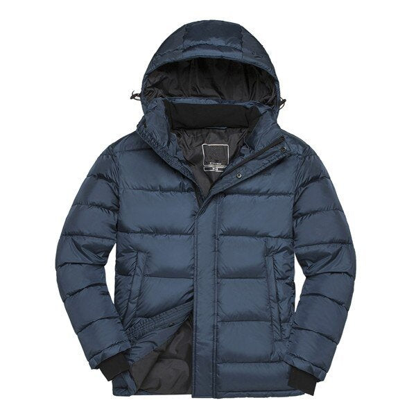 Men's Winter Casual Padded Hooded Coat With Zippers