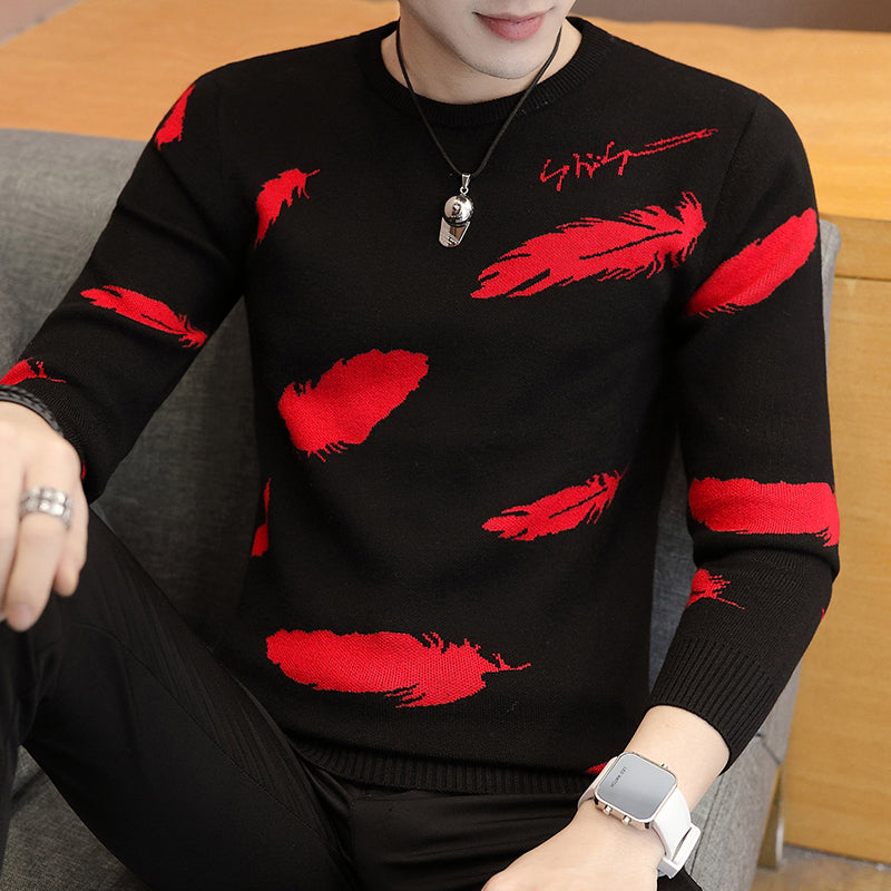 Men's Slim Fit Knitted Sweater With Print