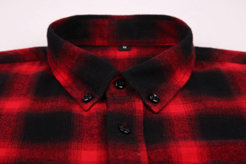Men's Casual Flannel Plaid Long Sleeved Shirt