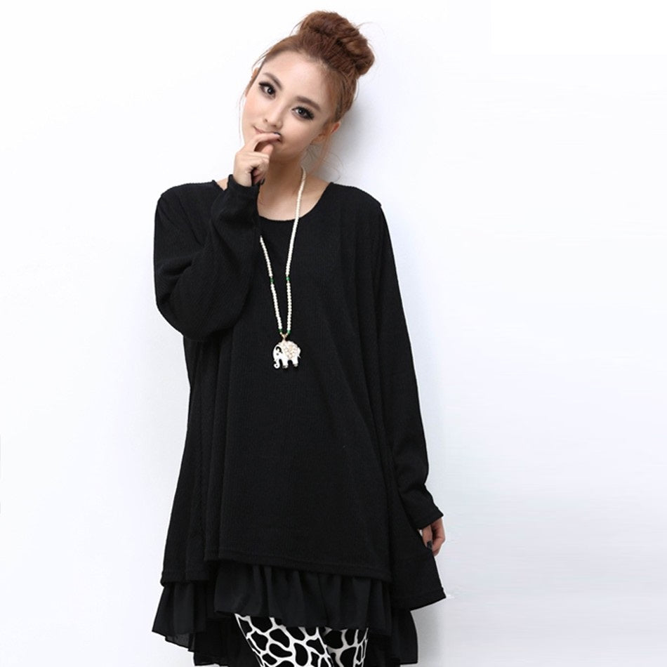 Women's Spring/Autumn Casual Long-Sleeved Ruffled Blouse