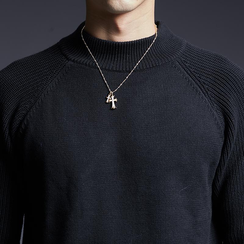 Men's Autumn Casual Sweater With High Neck Collar