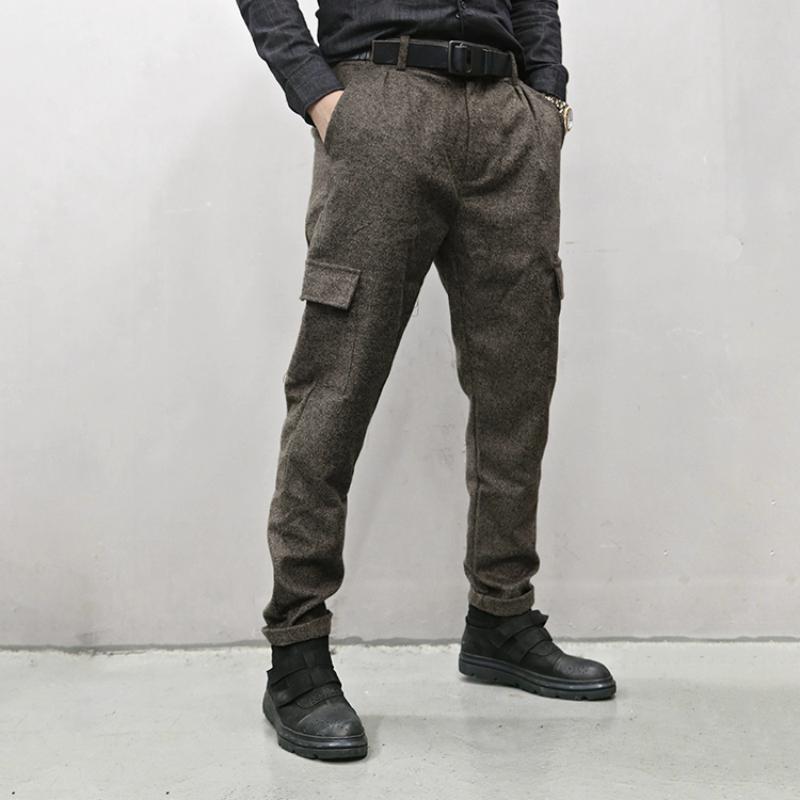 Men's Casual Woolen Straight Trousers
