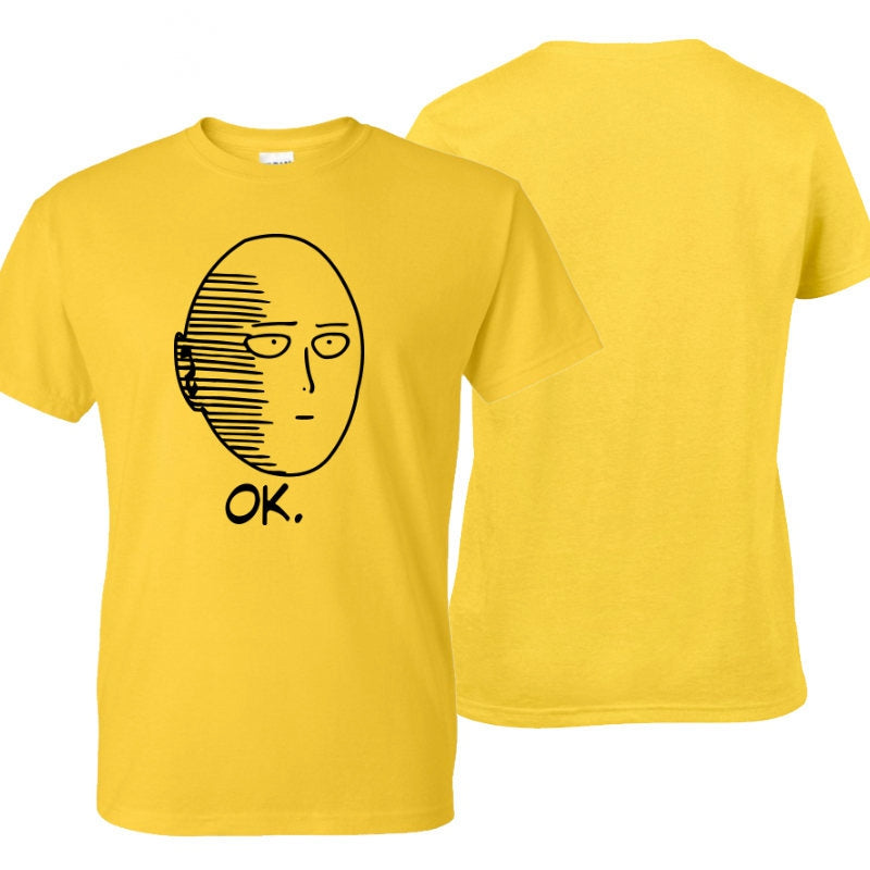 Men's Casual Cotton T-Shirt With Print "Ok."