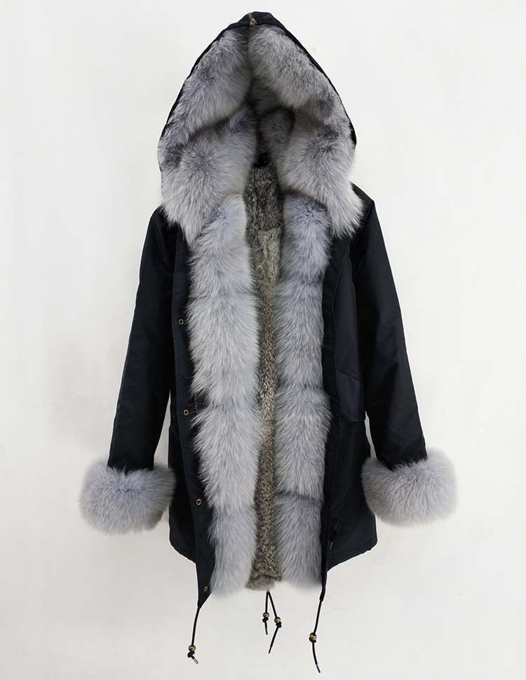 Women's Winter Casual Thick Long Parka With Raccoon Fur