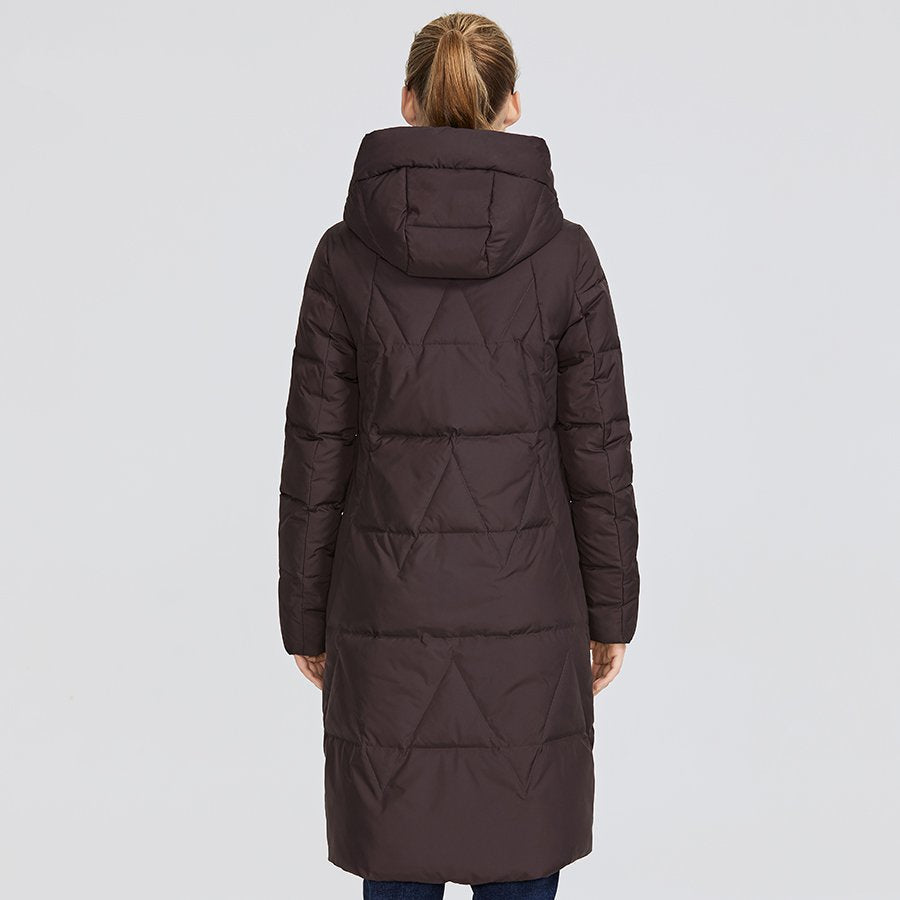 Women's Winter Medium-Length Hooded Warm Parka