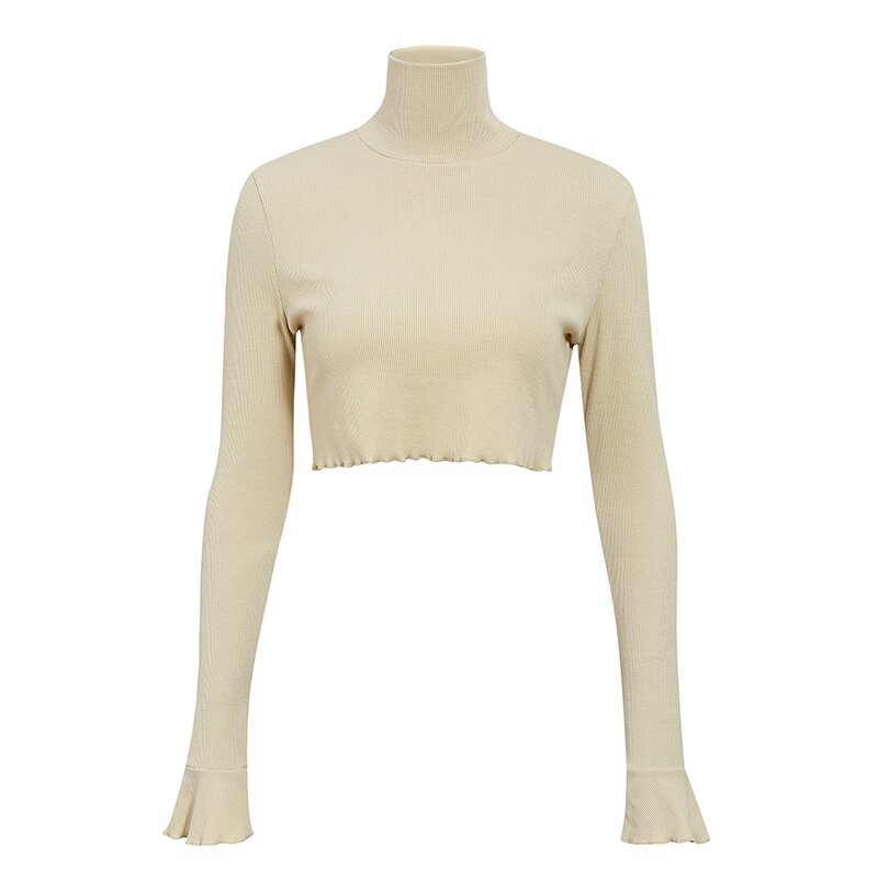 Women's Casual Ribbed O-Neck Crop Top