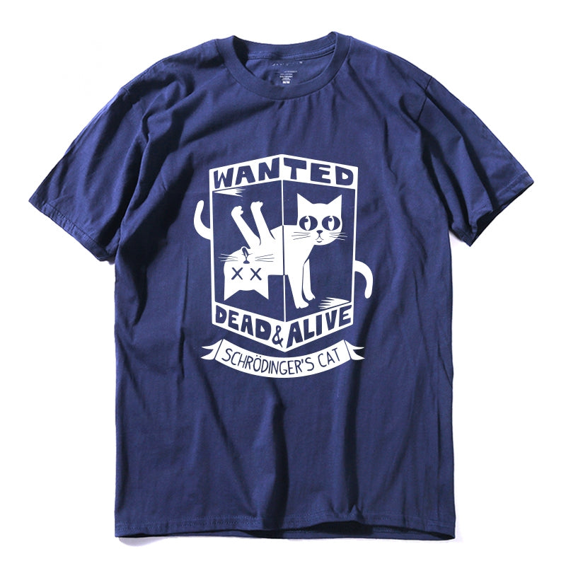 Men's Summer Casual Cotton T-Shirt "Schrodinger's Cat"