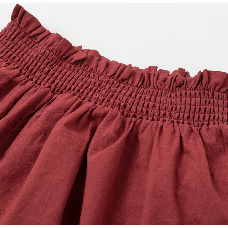 Women's Summer Casual Linen High-Waist Ruffled Long Dress