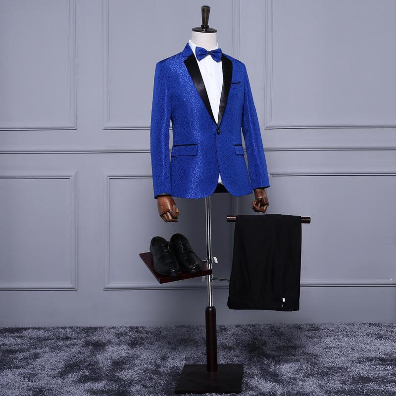 Men's Wedding Jacquard Suit | Blazer & Pants & Bow Tie
