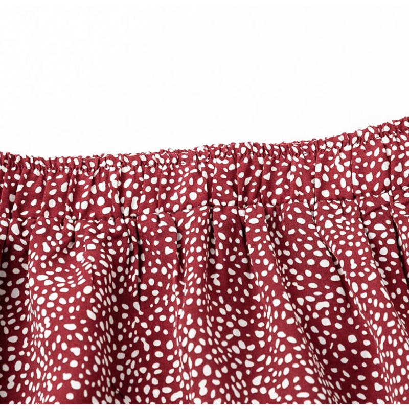 Women's Summer Ruffled Skirt With Pokal Dot Print
