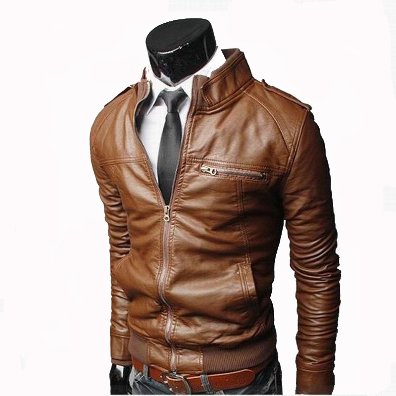 Men's Spring/Autumn Casual Faux Leather Slim Jacket