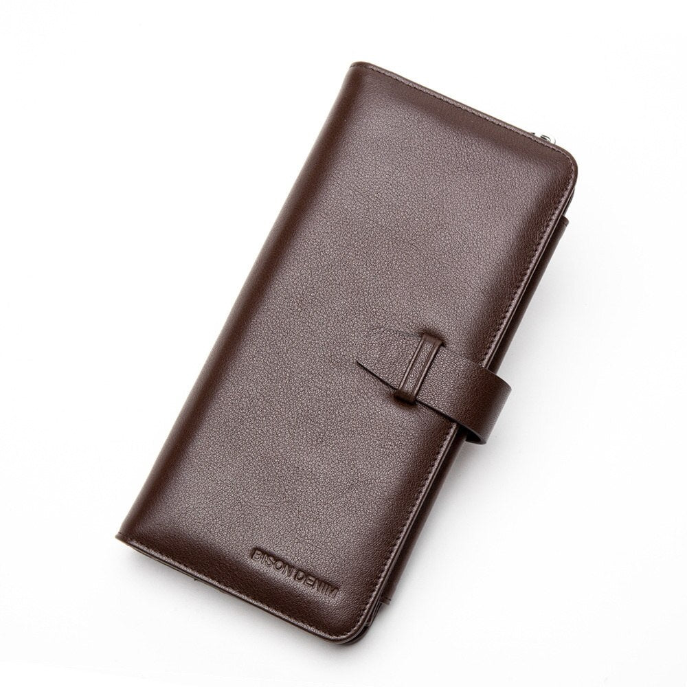 Men's Genuine Leather Long Wallet With Cardholder