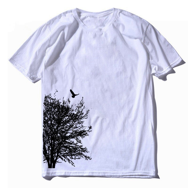 Men's Summer Casual Cotton O-Neck T-Shirt With Print