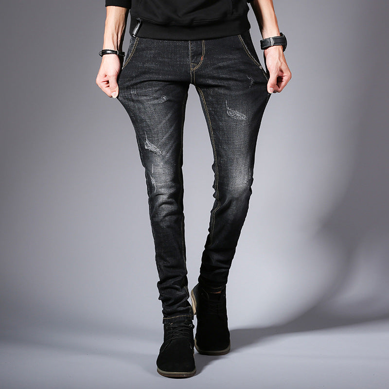 Men's Spring/Autumn Casual Rapped Skinny Streched Jeans