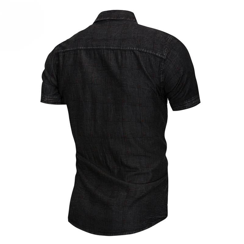 Men's Summer Casual Short Sleeved Denim Shirt