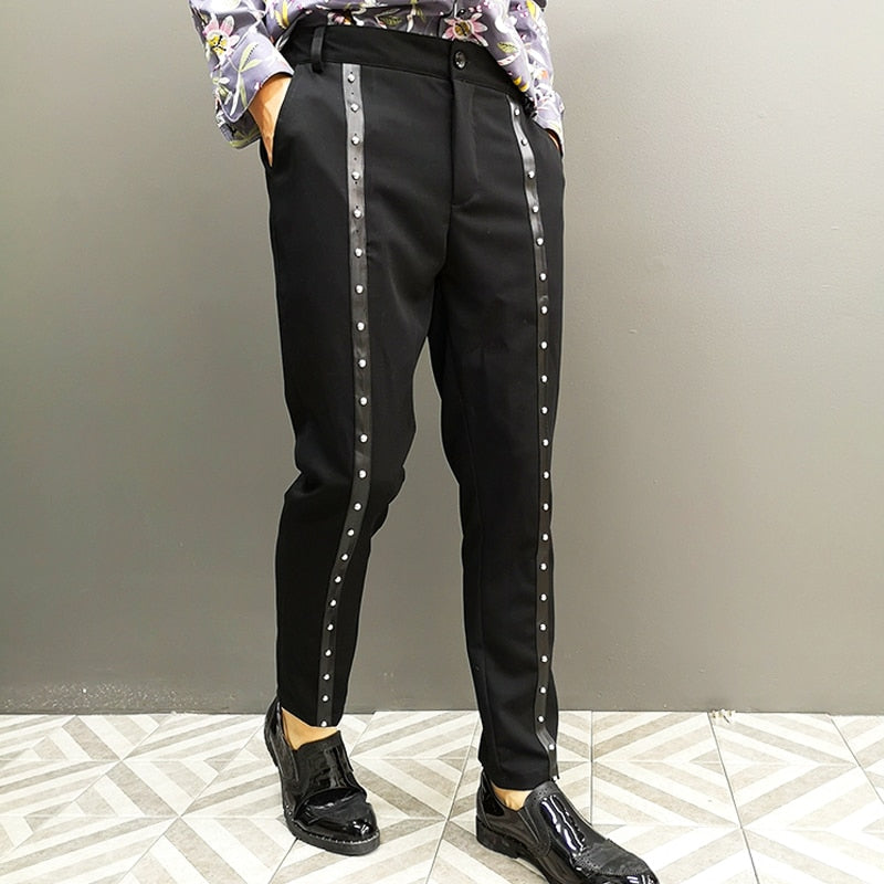 Men's Casual Trousers With Rivets
