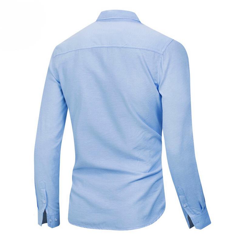 Men's Casual Cotton Long Sleeved Shirt With Embroidery