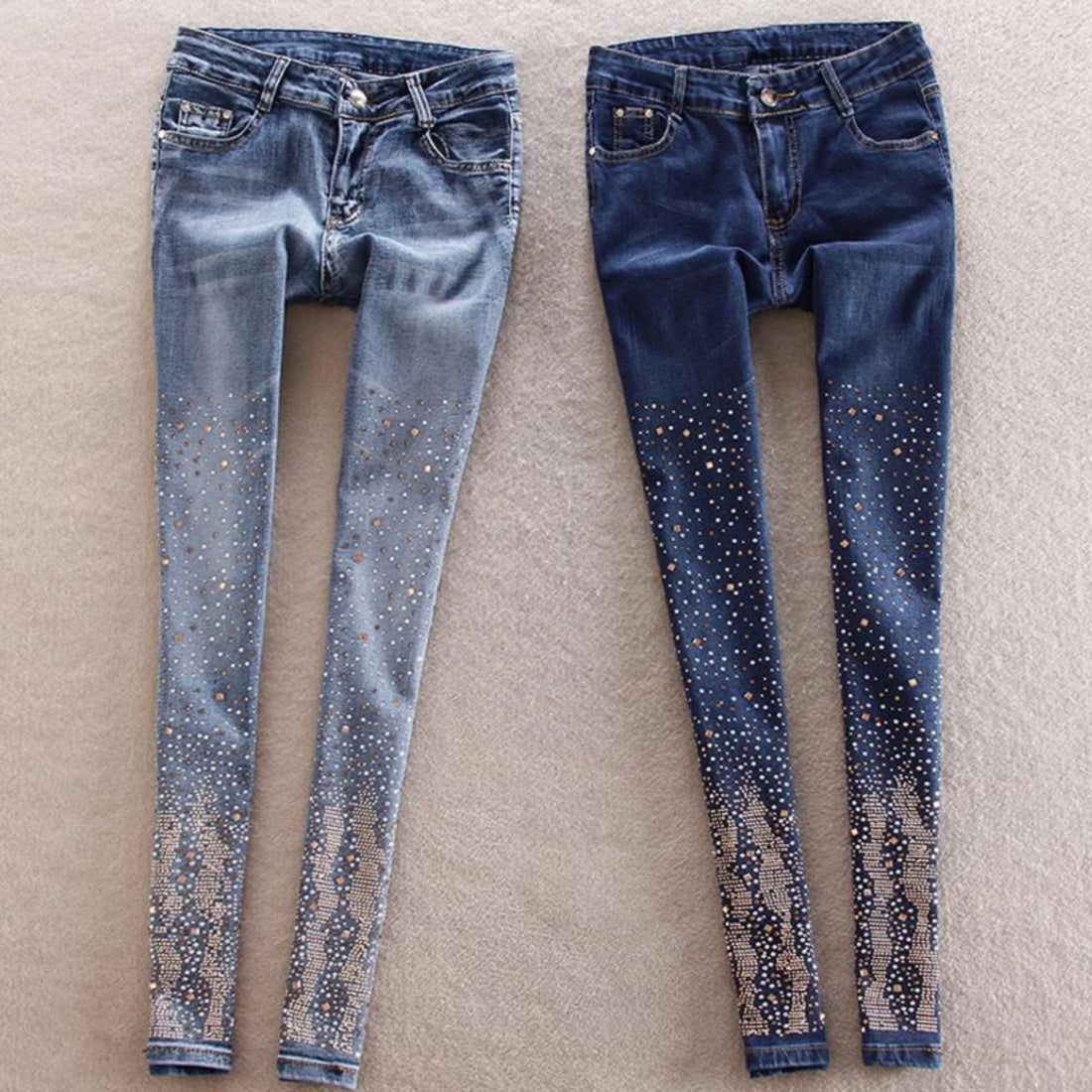 Women's Casual Jeans With Beading
