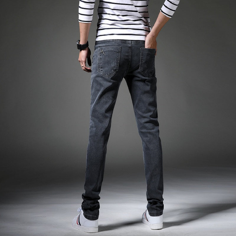 Men's Spring/Autumn Casual Mid-Waist Skinny Jeans
