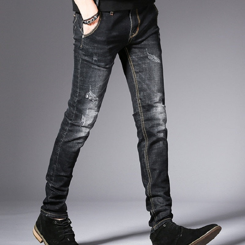 Men's Spring/Autumn Casual Rapped Skinny Streched Jeans