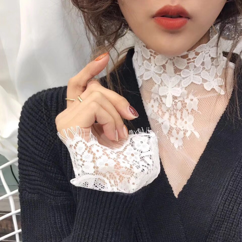 Women's Spring Casual Lace Transparent Long-Sleeved T-Shirt