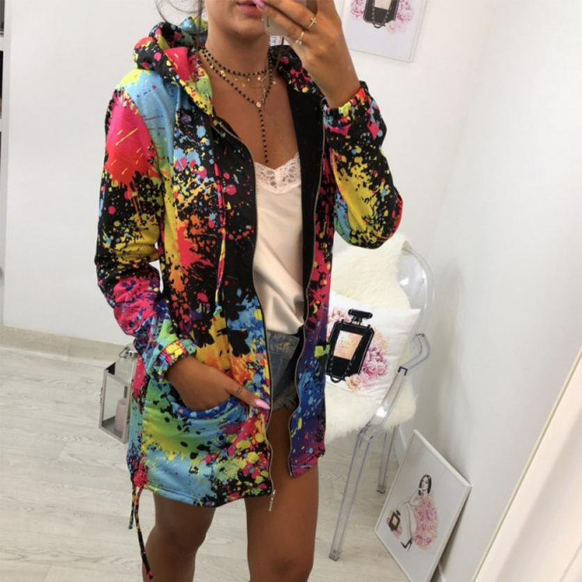 Women's Casual Polyester Hooded Sweatshirt With Print