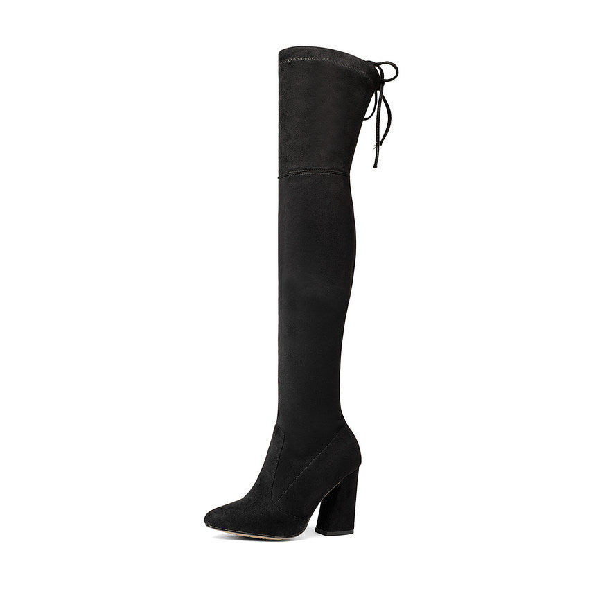 Women's Spring/Autumn Lace-Up High Boots With High Heels