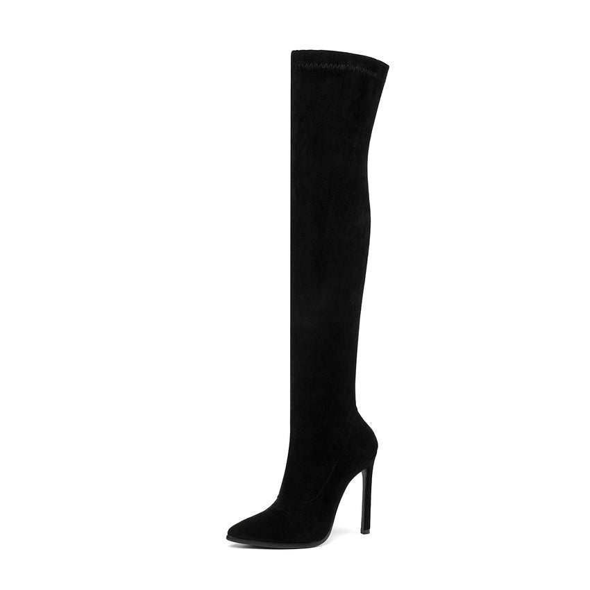 Women's Winter Fabric High Boots With High Heels