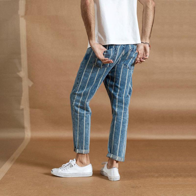 Men's Autumn Striped Jeans