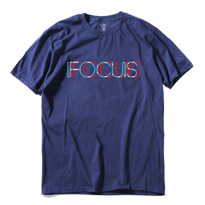 Men's Summer Casual Cotton O-Neck T-Shirt "Focus"