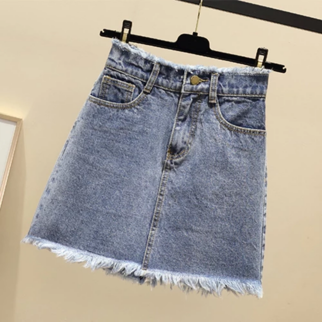 Women's Summer A-Line High-Waist Mini Denim Skirt