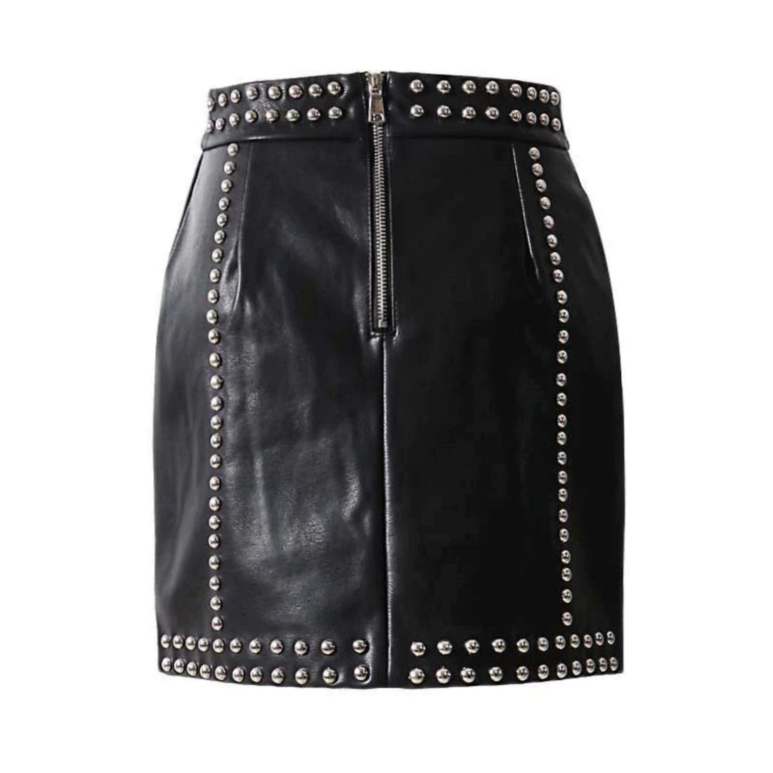Women's Spring PU Leather High-Waist Mini Skirt