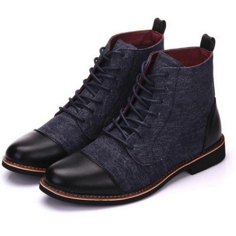 Men's Winter Casual Leather Boots With Pointed Toe | Plus Size