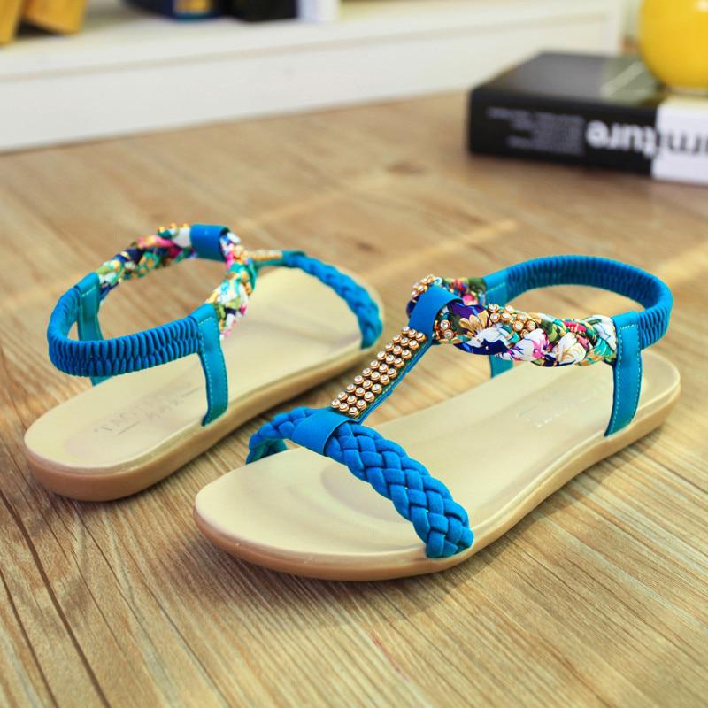 Women's Summer Beach Sandals With Rhinestones