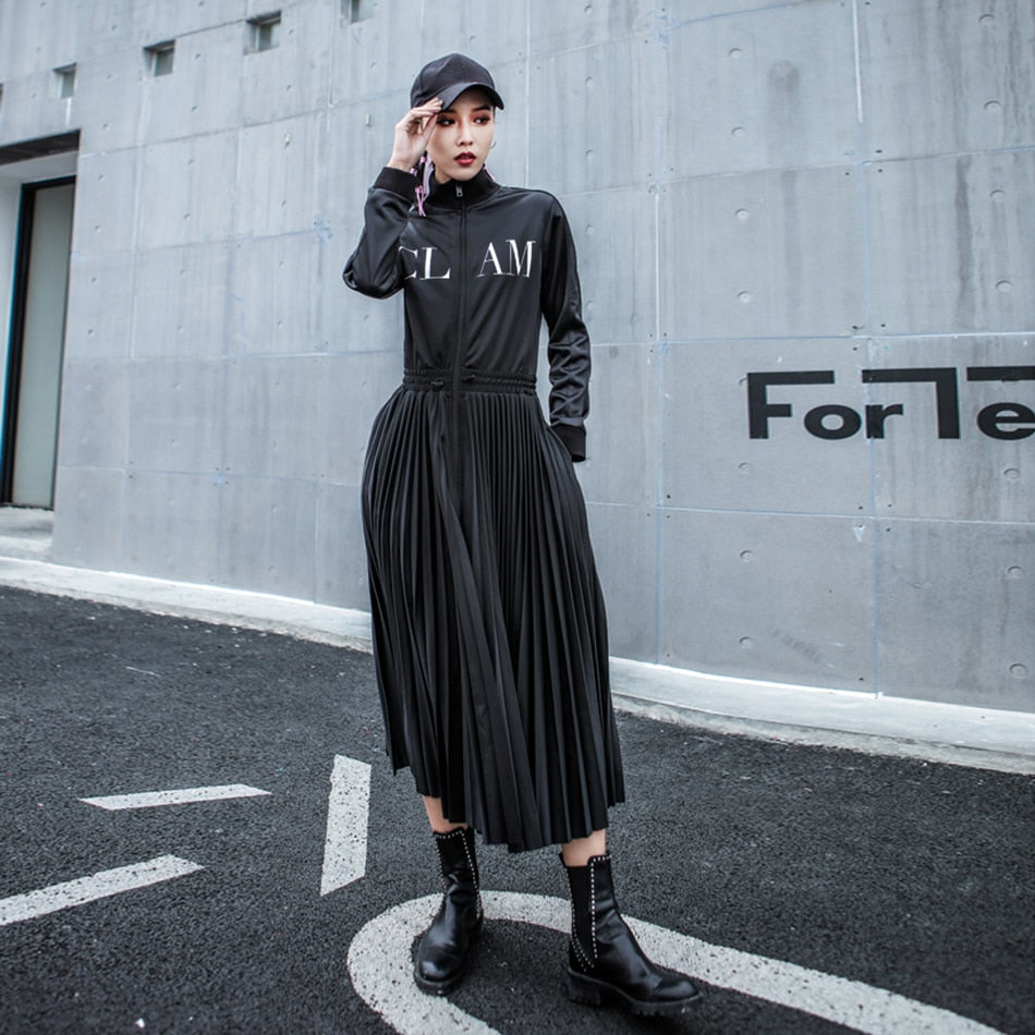 Women's Casual High-Waist Long-Sleeved Maxi "Slam" Dress