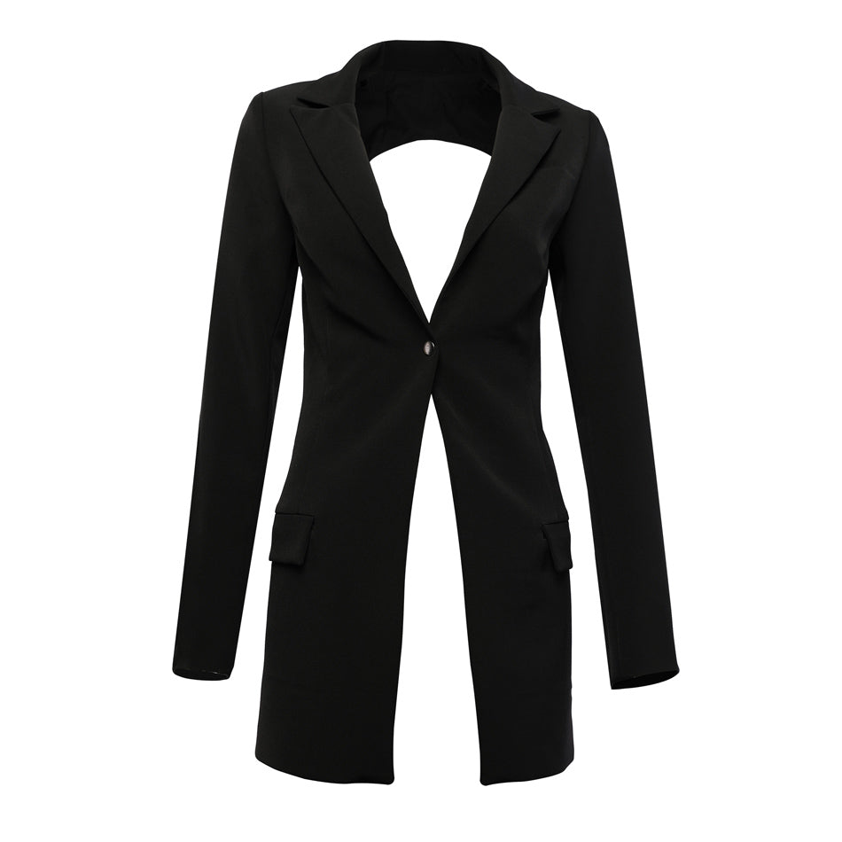 Women's Summer Spandex Long-Sleeved Blazer With Ribbons