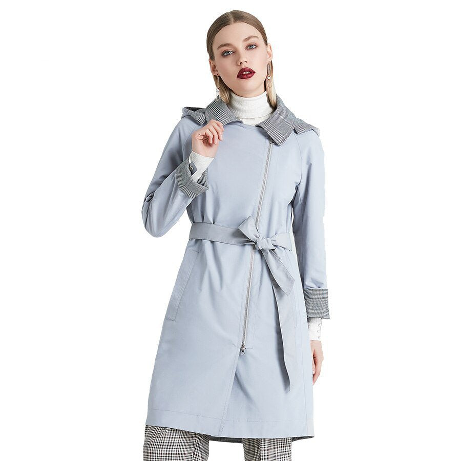 Women's Spring/Autumn Casual Windproof Trench With Zippers