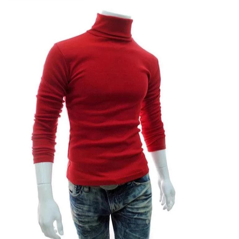 Men's Autumn/Winter Casual Solid Slim Pullover