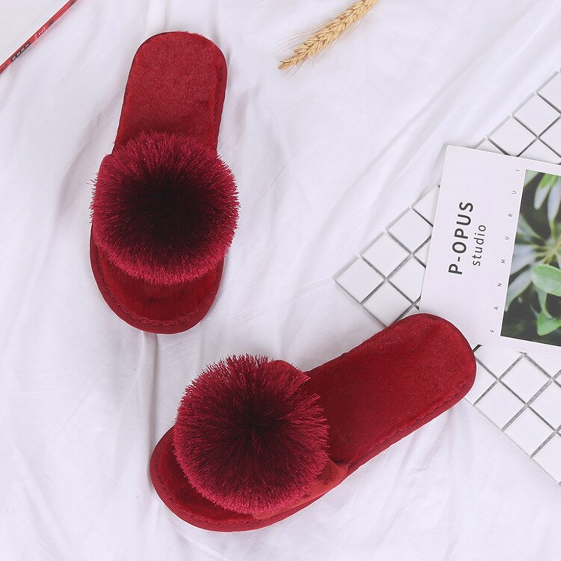 Women's Plush Solid Home Slippers