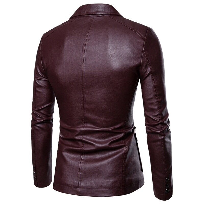 Men's Casual Lapel Leather Blazer