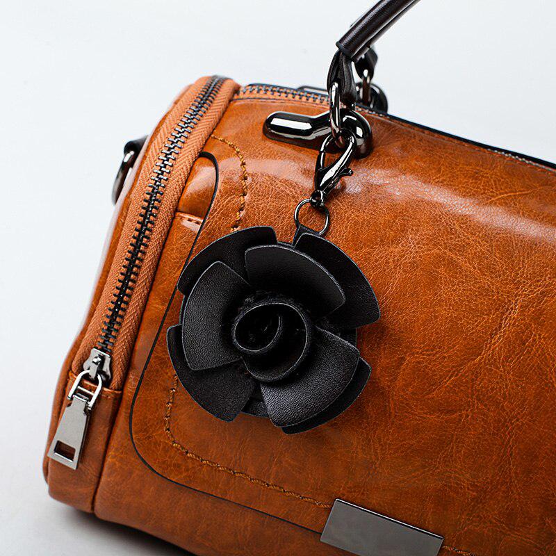 Women's Leather Handbag With Flower Tassel
