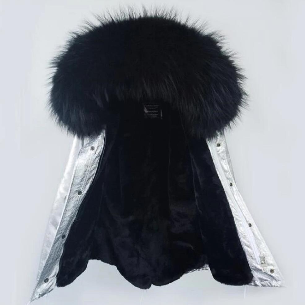 Women's Winter Casual Short Warm Parka With Raccoon Fur