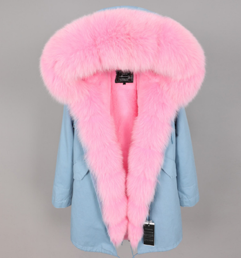Women's Winter Casual Hooded Parka With Detachable Fox Fur