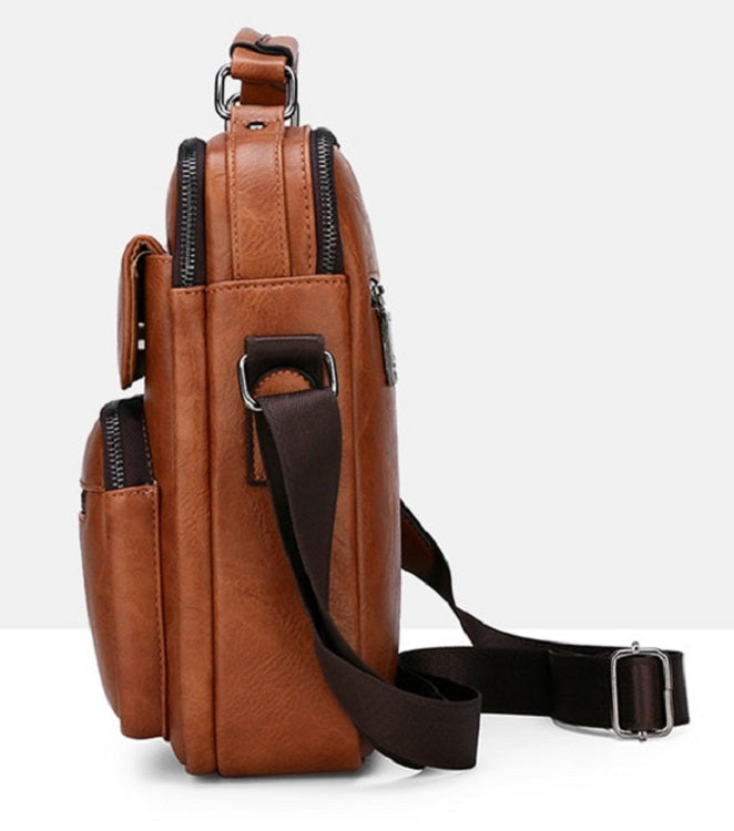 Men's Leather Shoulder Bag For 9.7 Inch iPad